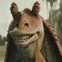 Jar Jar Binks riendo